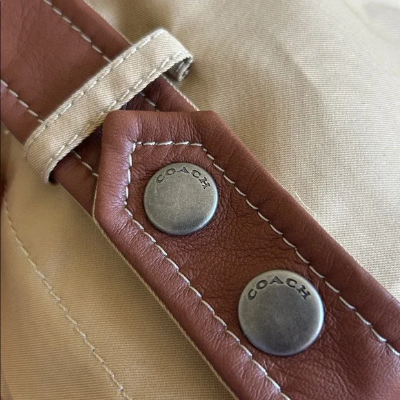 NWT COACH Men’s Trench Coat Khaki Beige Color Size XXL Leather details - Picture 15 of 16